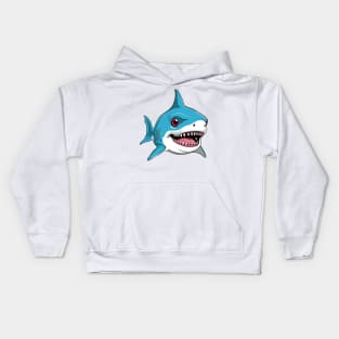 Scary Cute Great White Shark Graphic Design Kids Hoodie